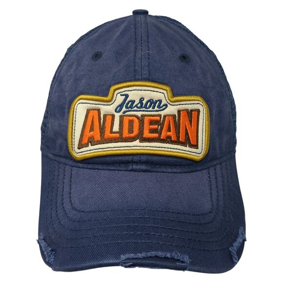 Jason Aldean The Only Way I Know Snapback Trucker Hat Blue One Size Embroidered - Picture 1 of 9